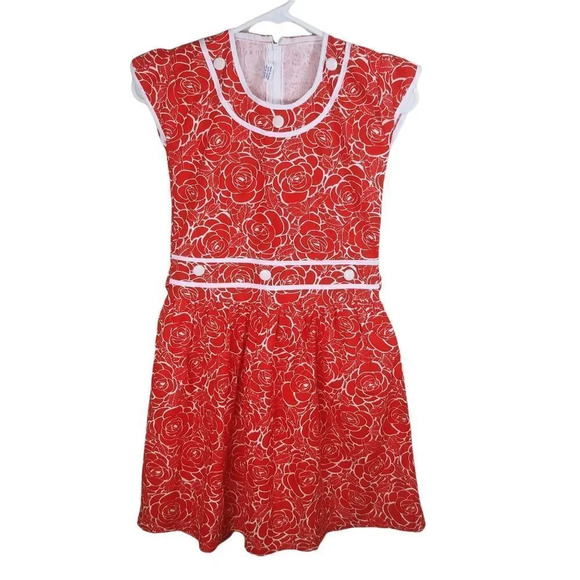 Aakash Dress Floral Red White XS - Picture 1 of 8